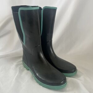 Ranger Women's 11 Rain Boots black Green READ